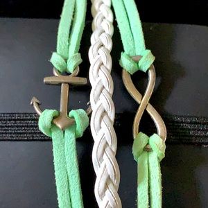 🦋 Friendship bracelet w/anchor & infinity sign guc8”
